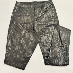 Rock & Republic Women’s Berlin Black Snake Skin Pants Jeans Size 14 (A0131)